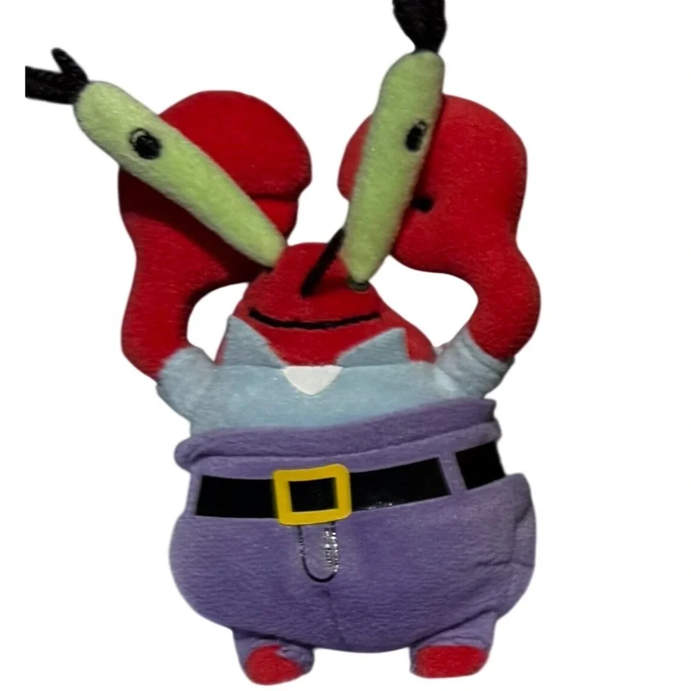 Ty Mr. Krabs SpongeBob SquarePants Plush Backpack Clip 2007 Small Red Purple